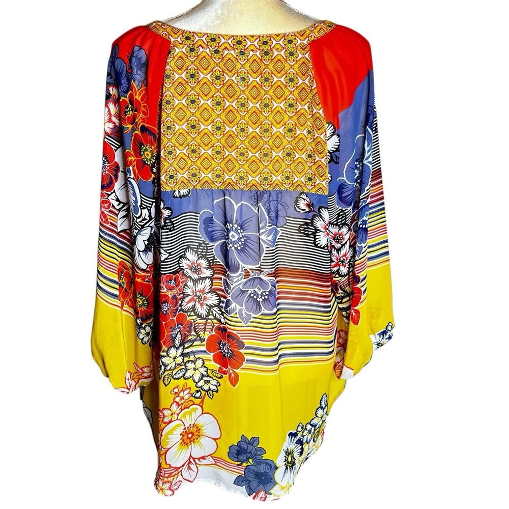 Fig And Flower Women’s Boho Patchwork Top Size 2X Colorful - Picture 4 of 7